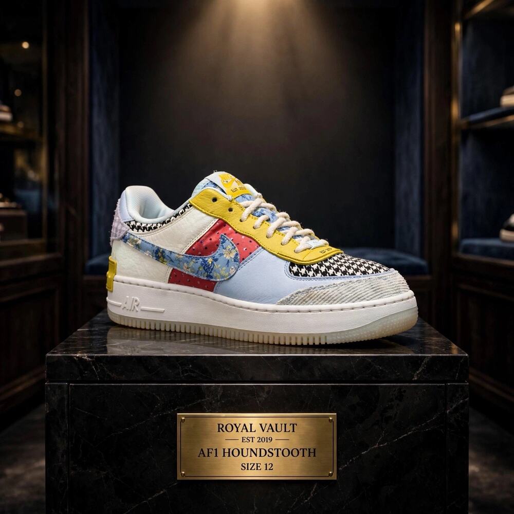 Size 12 - Nike Air Force 1 Low What The Houndstooth DM8076-100 Patchwork Multi